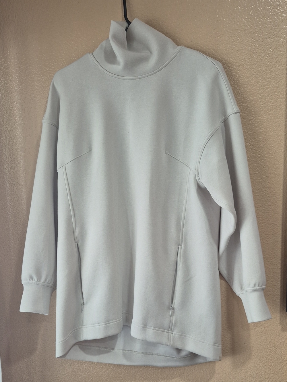 Cream Oversized Funnel Neck Sweatshirt